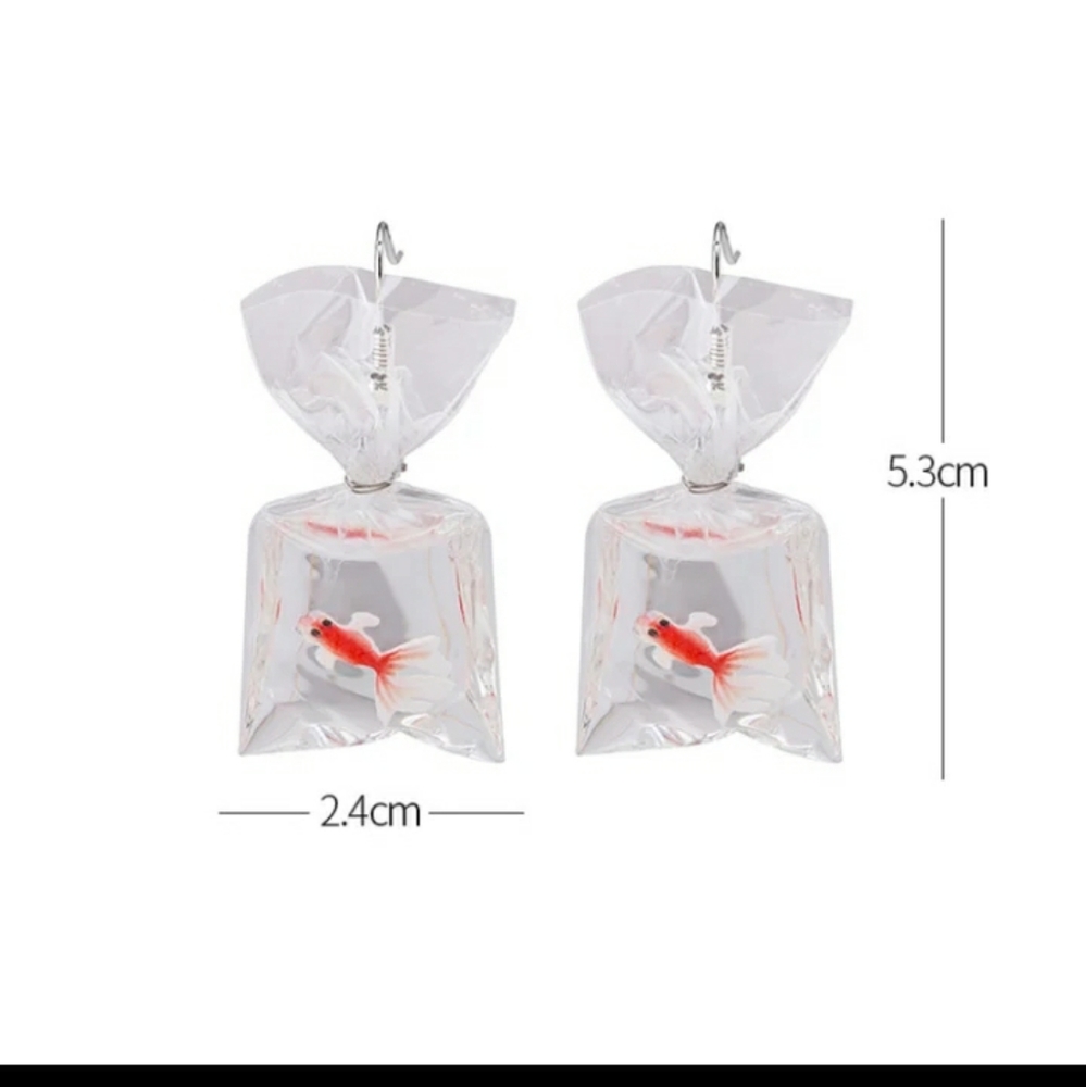 Earrings Fish in Bags Pet Store Several Varieties - Picture 4 of 6